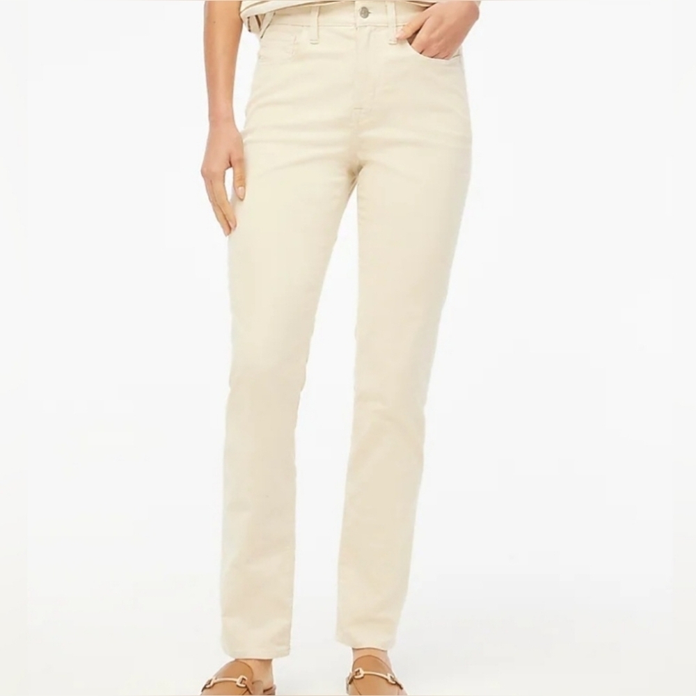 J. Crew Factory Essentisl Straight Ecru Straight Leg Corduroy Pants Womens Waist